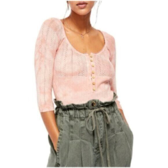 NWT Free People | Rory Henley Button Up Thermal Top Size Large - Picture 1 of 12